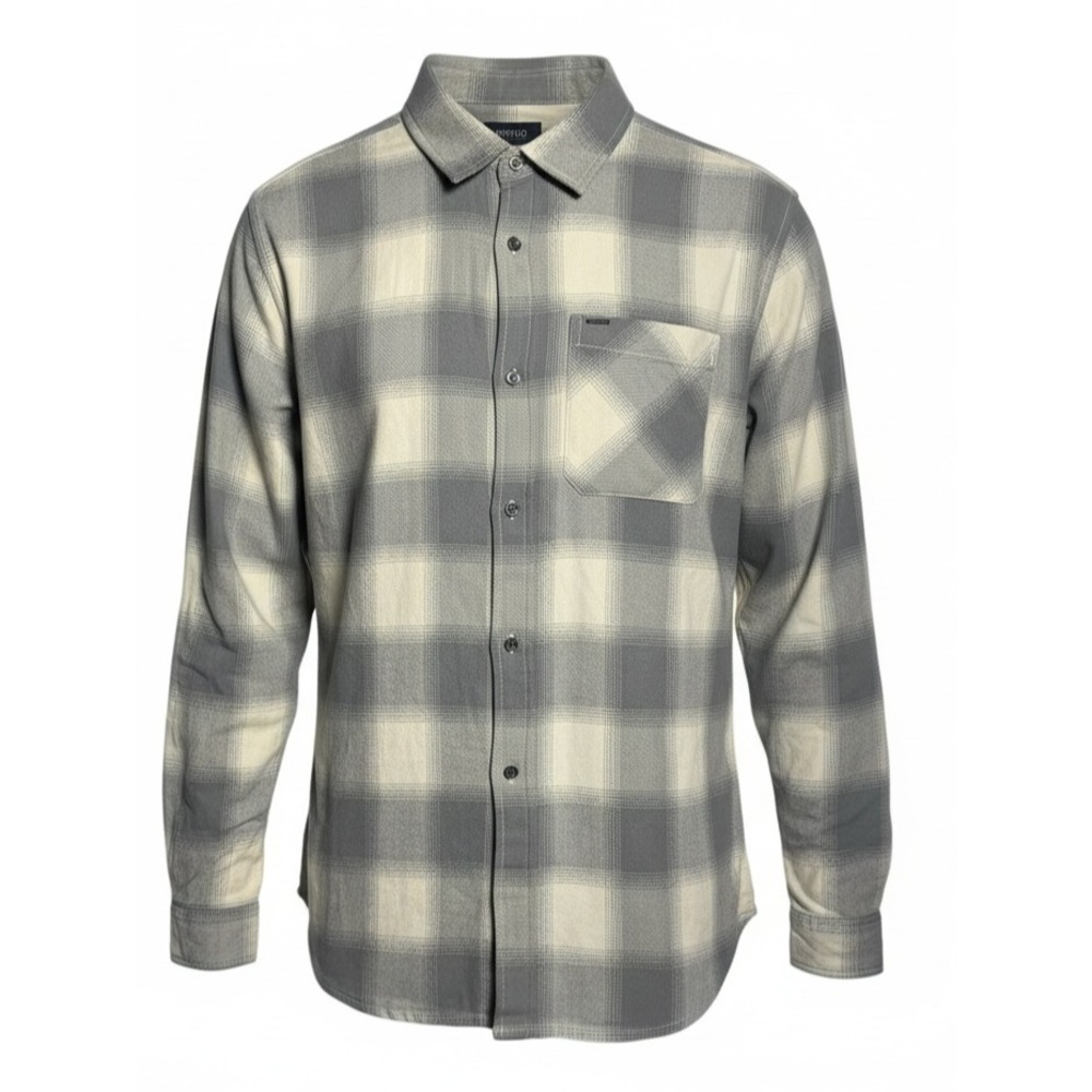 Buffalo David Bitton Mens Sinclair Plaid Flannel Shirt in Ultimate Gray Size M